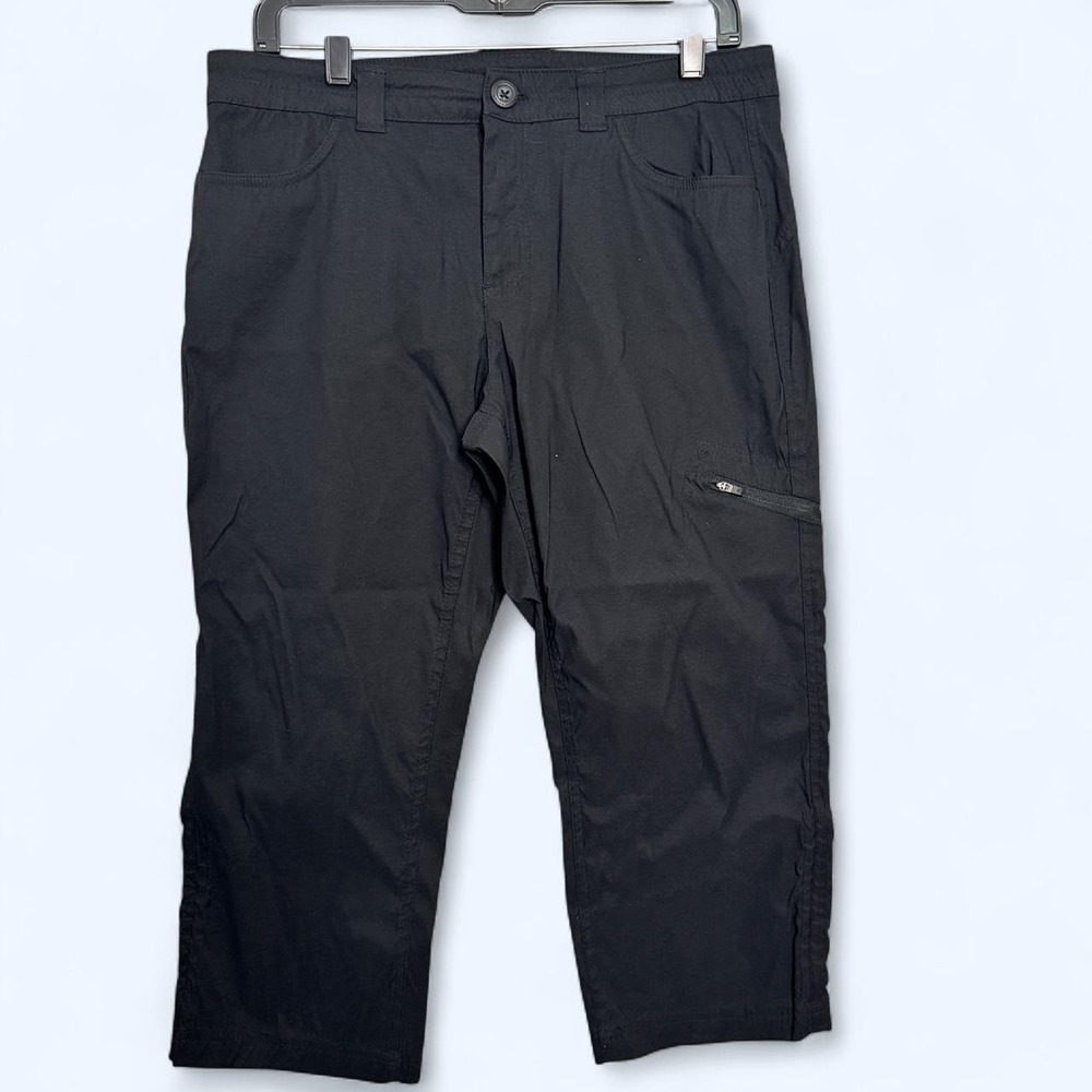 Eddie Bauer Capri Pants Women's 8 Black Stretch Nylon Hiking Travel Gorpcore